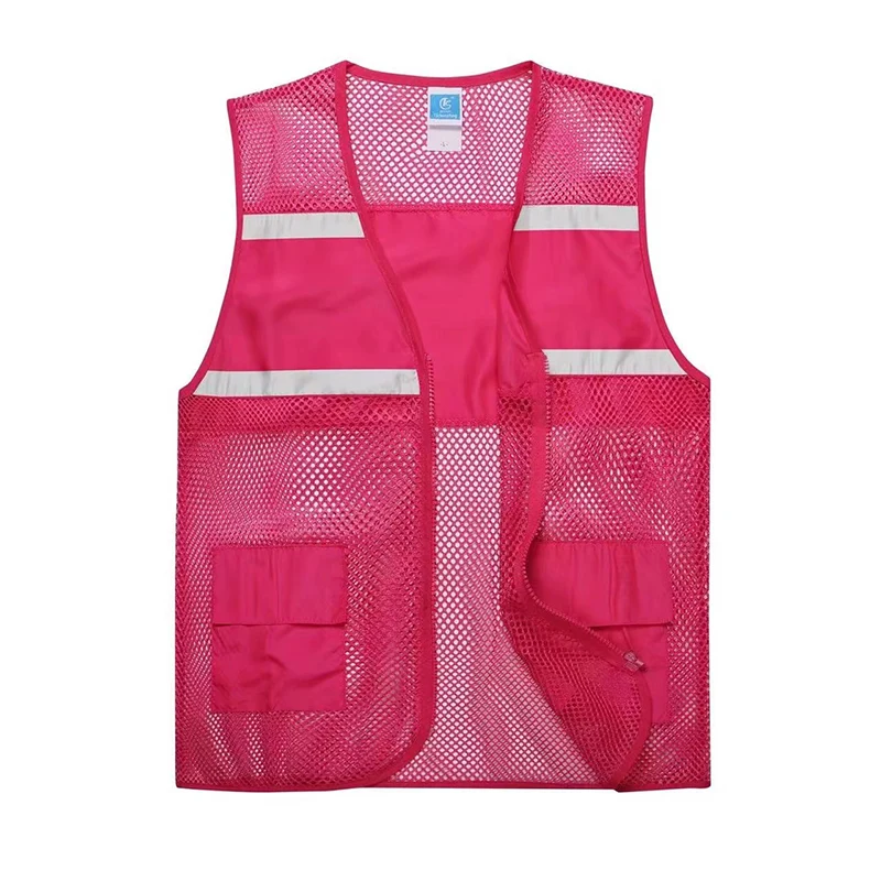 Gilet in rete riflettente con cintura 100% poliestere