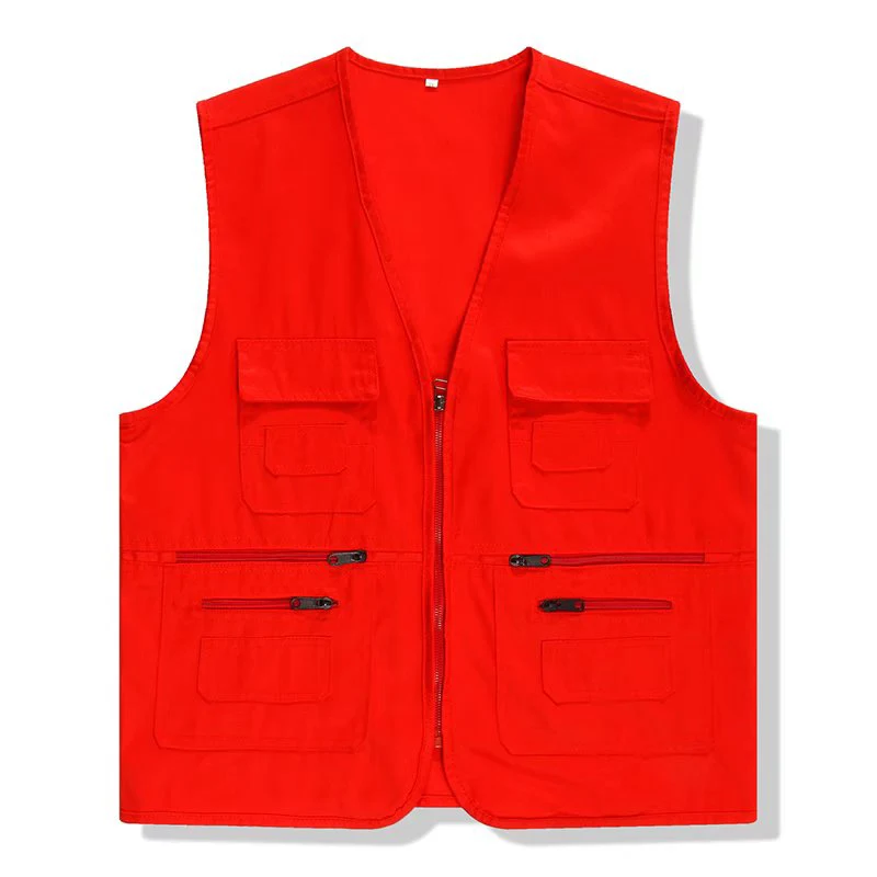 Gilet con cerniera a tre tasche ispessito riflettente al 100%.